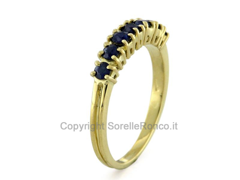 ANELLO ORO E ZAFFIRI 0.60 CT