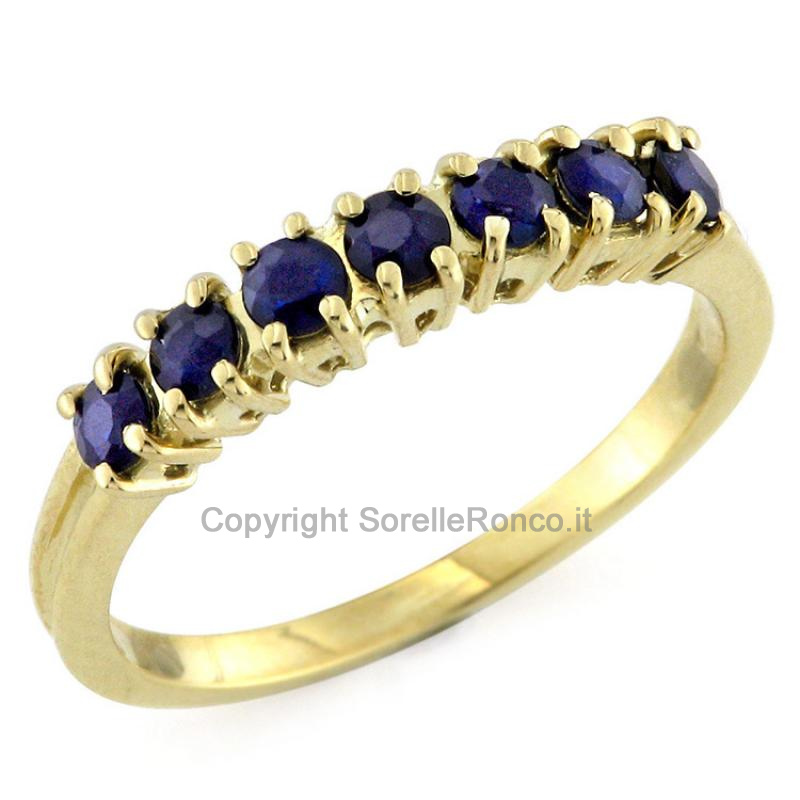 ANELLO ORO E ZAFFIRI 0.60 CT