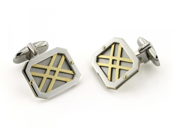 CF00269 - Gemelli Uomo in Oro Bianco e Giallo