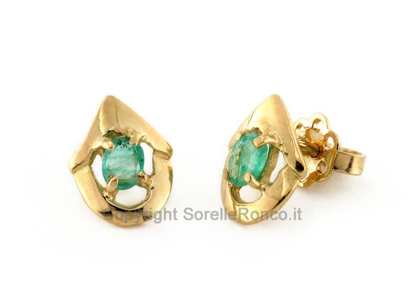 ORECCHINI CON SMERALDI 0.38 CT