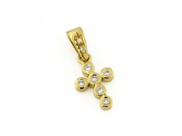 CF00297 - Pendente Croce in Oro e Diamanti