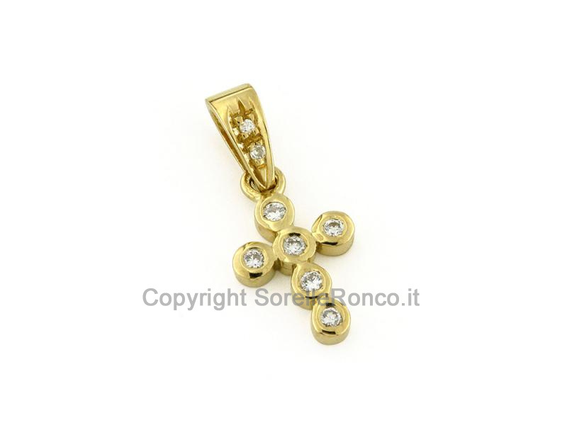 PENDENTE CROCE IN ORO E DIAMANTI