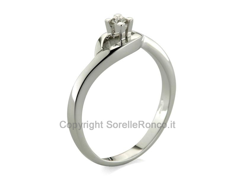ANELLO SOLITARIO ORO E DIAMANTE CT. 0.05