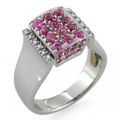 Anello Zaffiri Rosa RECARLO 