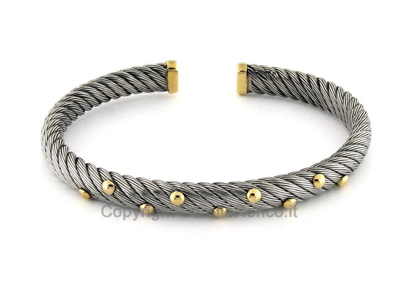 BRACCIALE UOMO SCHIAVA ACCIAIO E ORO