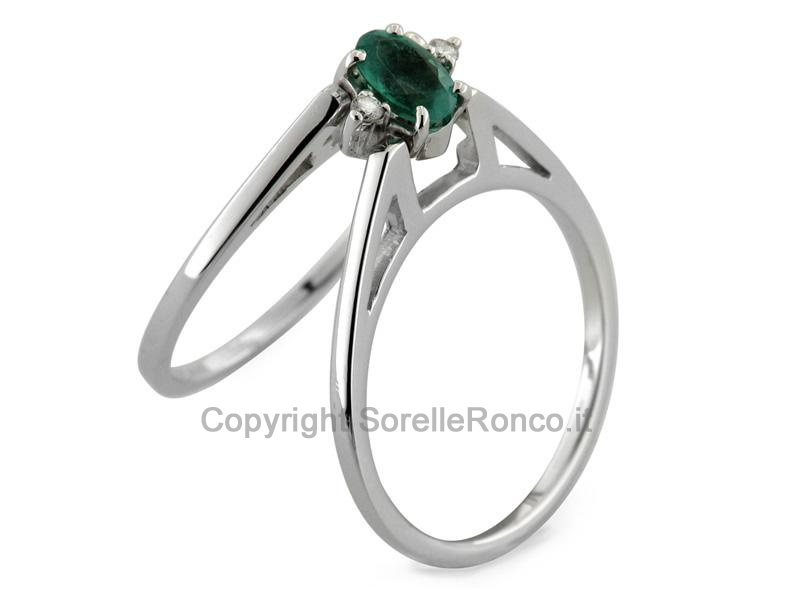 ANELLO ORO 18KT REVERSIBILE CON SMERALDO