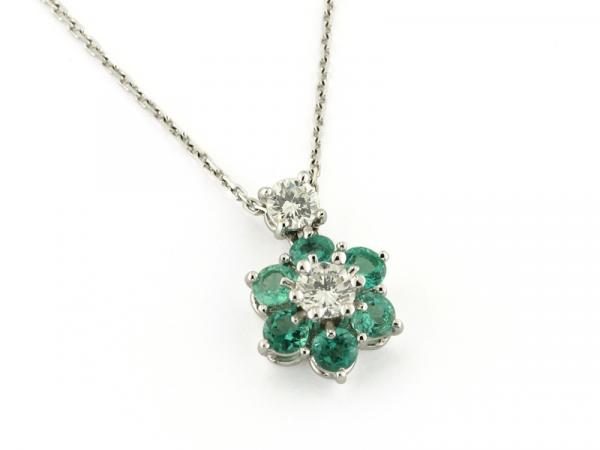 CF00403 - Collana Smeraldi con Diamanti Brillanti