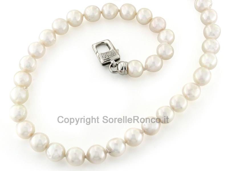 Collana filo di perle e oro