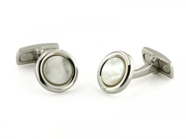 CF00420 - Gemelli Argento con Inserto Madreperla