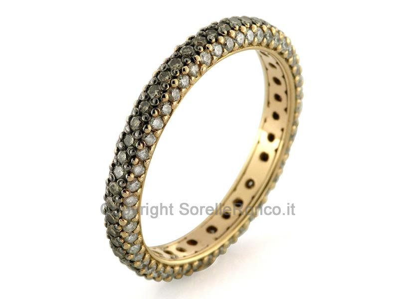 ANELLO UOMO ORO ROSSO DIAMANTI BROWN