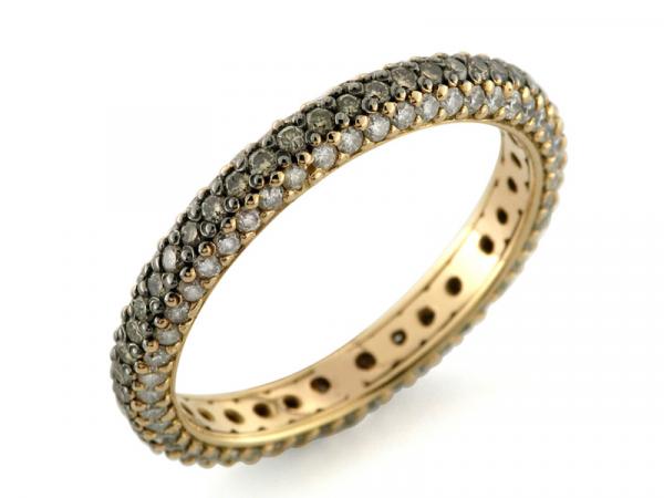 CF00433 - Anello Uomo Oro Rosso Diamanti Brown