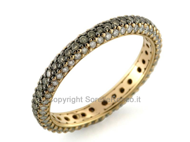 ANELLO UOMO ORO ROSSO DIAMANTI BROWN