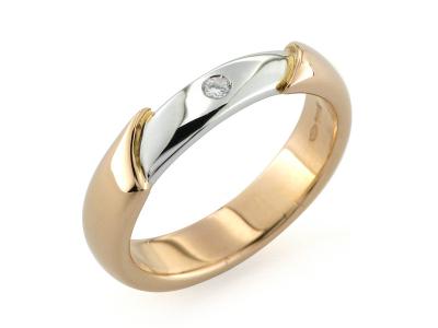 Anello Fede Oro Rosa e Diamante ct. 0.02