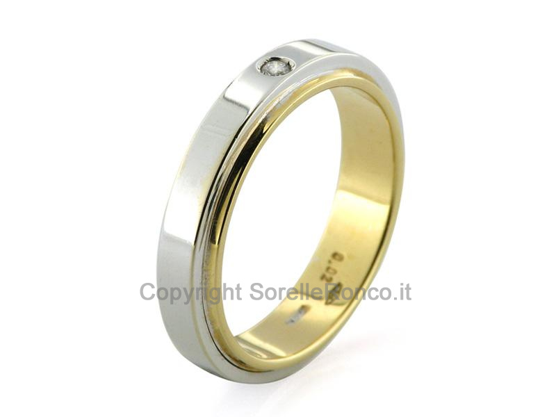 ANELLO FEDE ORO CON DIAMANTE CT. 0.02