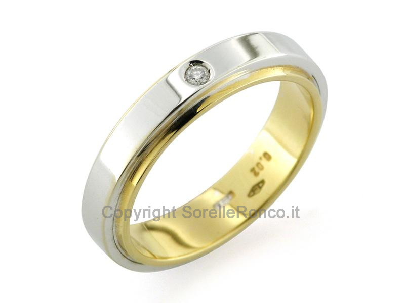 ANELLO FEDE ORO CON DIAMANTE CT. 0.02