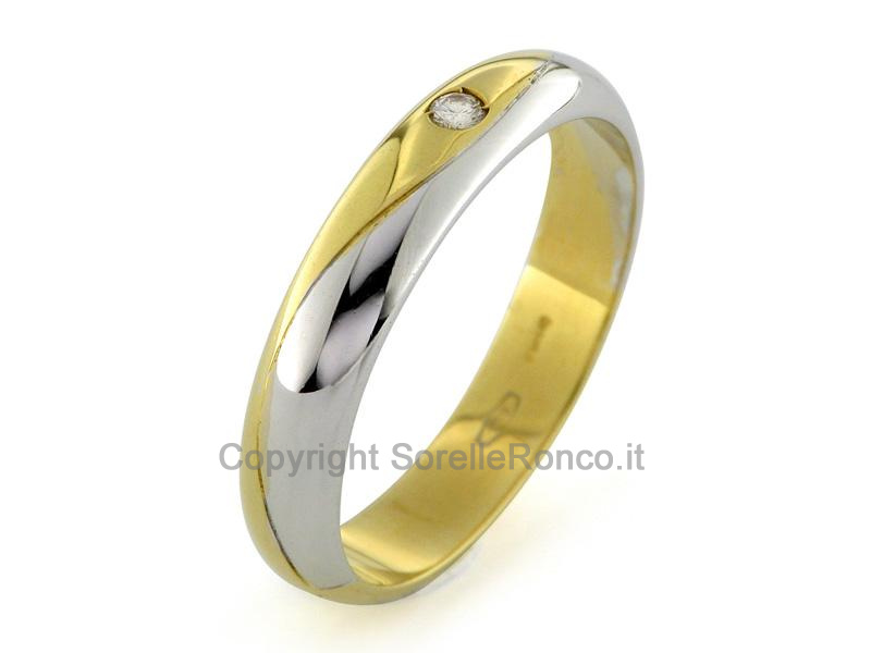 FEDE NUZIALE ORO CON DIAMANTE CT. 0.04