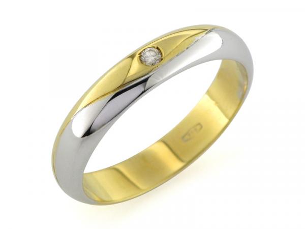 CF00443 - Fede Nuziale Oro con Diamante ct. 0.04