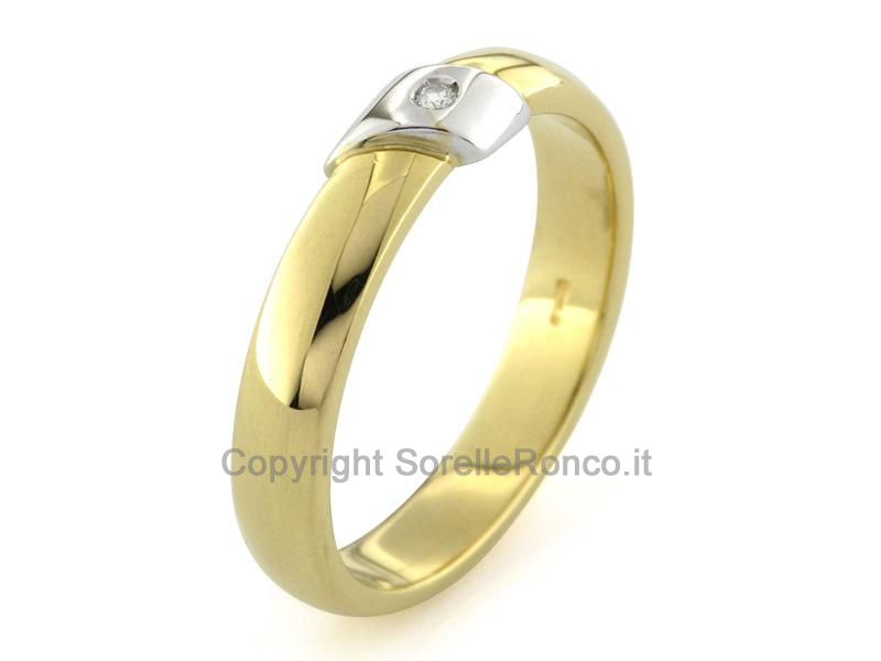 FEDE MATRIMONIALE CON DIAMANTE CT. 0.02