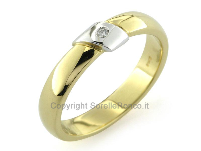 FEDE MATRIMONIALE CON DIAMANTE CT. 0.02