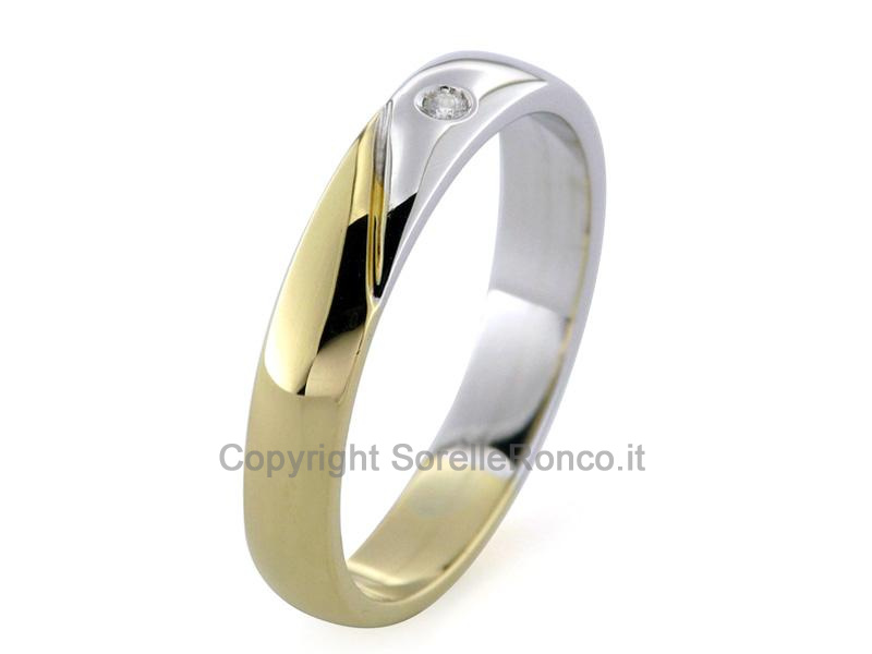 FEDE NUZIALE ORO CON DIAMANTE CT. 0.02