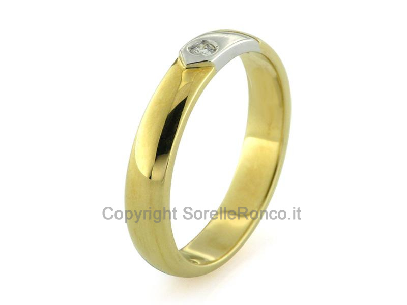 FEDE MATRIMONIALE CON DIAMANTE CT. 0.03