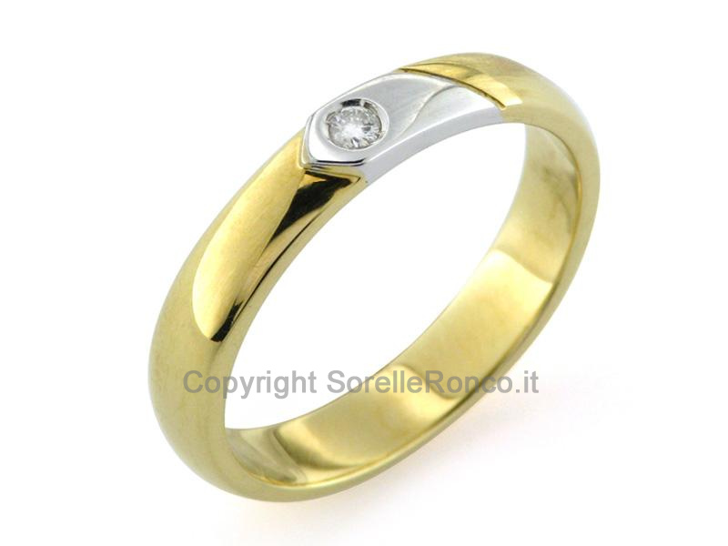 FEDE MATRIMONIALE CON DIAMANTE CT. 0.03