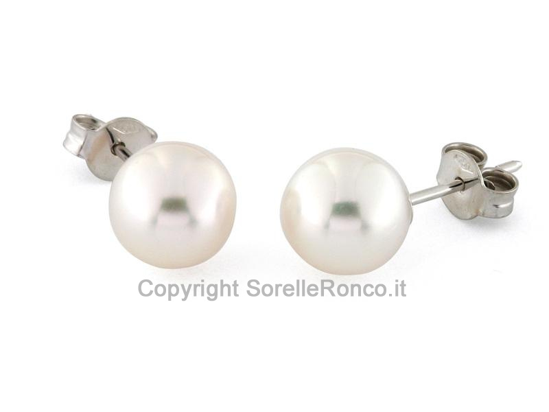 ORECCHINI IN ORO E PERLE Ø 8.5-9 MM