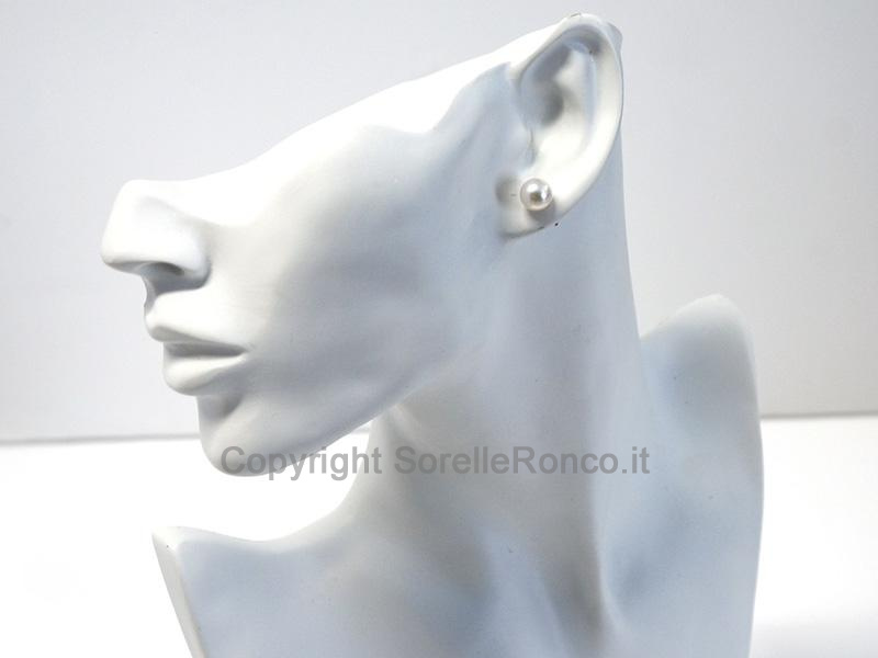 ORECCHINI IN ORO BIANCO E PERLE Ø 8-8.5