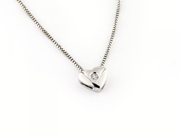 CF00514 - Collana Pendente Cuore Oro e Diamanti