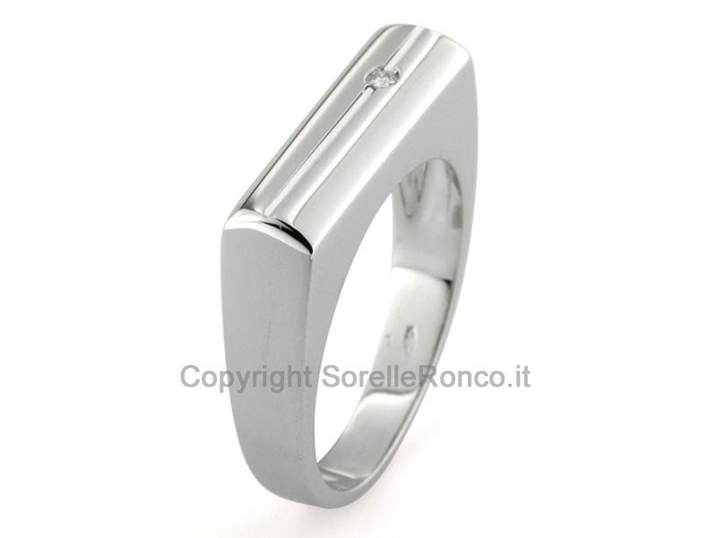 ANELLO UOMO IN ORO BIANCO E DIAMANTE
