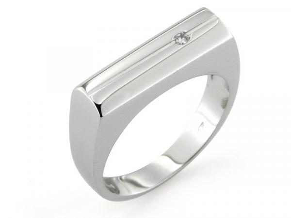 CF00530 - Anello Uomo in Oro Bianco e Diamante