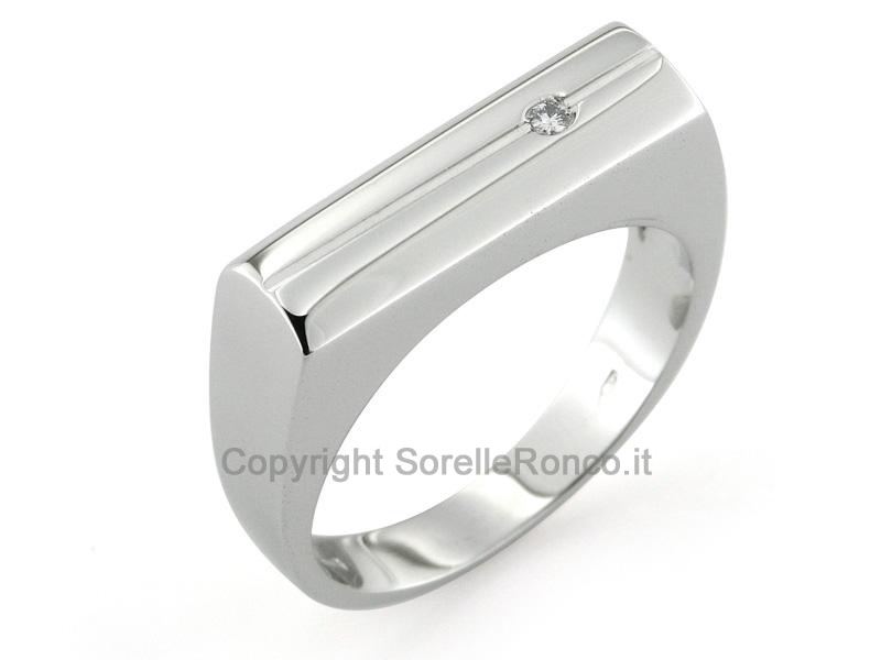 ANELLO UOMO IN ORO BIANCO E DIAMANTE