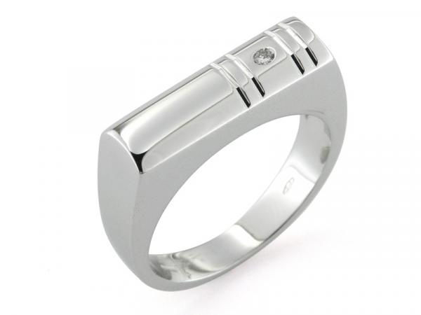 CF00531 - Anello Uomo in Oro Bianco e Diamante