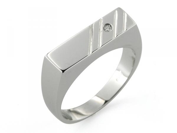 CF00538 - Anello Uomo in Oro Bianco e Diamante