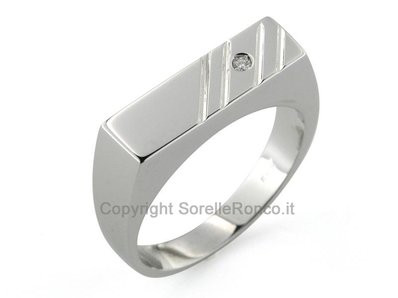 ANELLO UOMO IN ORO BIANCO E DIAMANTE