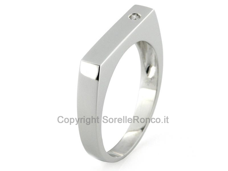 ANELLO UOMO IN ORO BIANCO E DIAMANTE