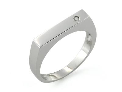 Anello Uomo in Oro Bianco e Diamante