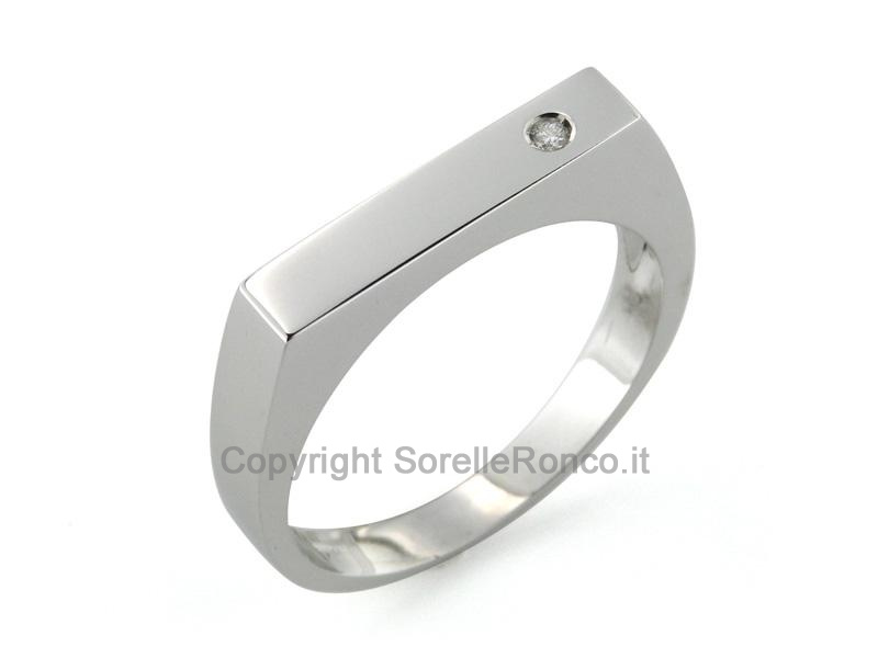 ANELLO UOMO IN ORO BIANCO E DIAMANTE