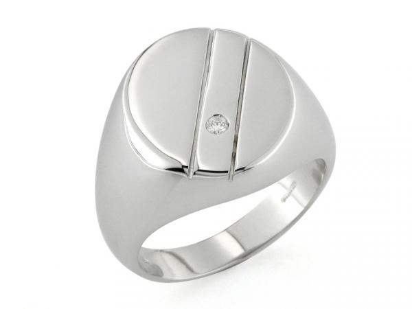 CF00545 - Anello Uomo Oro Bianco con Diamante