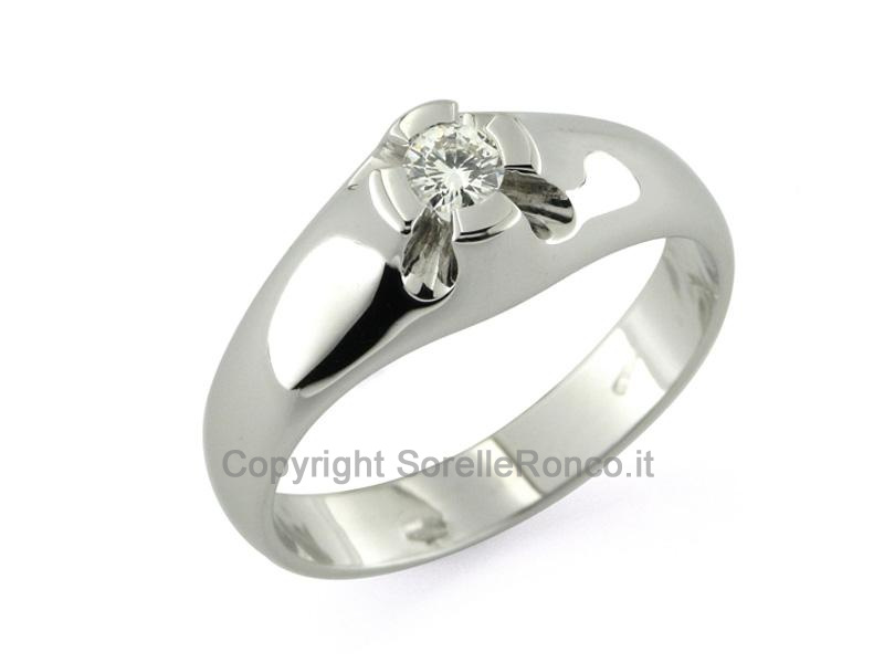 ANELLO UOMO IN ORO BIANCO E DIAMANTE