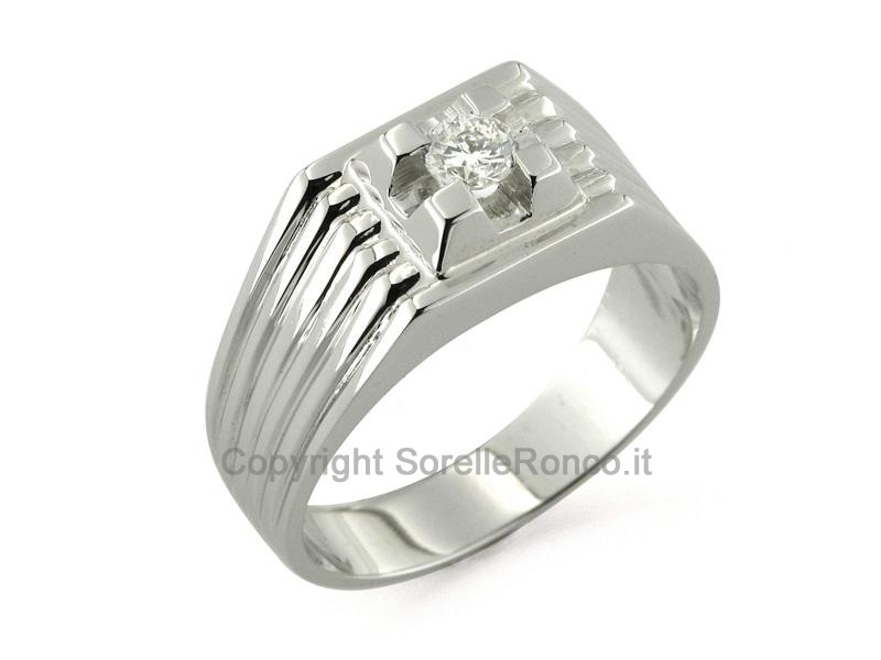 ANELLO DA UOMO IN ORO BIANCO E DIAMANTE