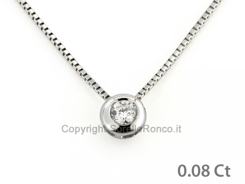 COLLANA ORO CON DIAMANTE 0.08 CT