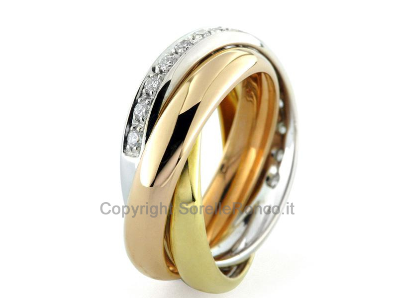ANELLO TRINITY TRIS ORO 18 KT