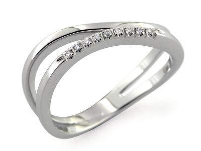 Anello Intrecciato Unito con Diamanti