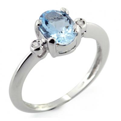 Anello Oro e Diamanti con Acquamarina