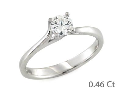 Anello Oro Bianco Diamante 0.46 Ct