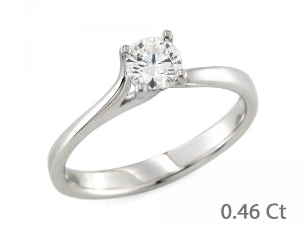 CF00612 - Anello Oro Bianco Diamante 0.46 Ct