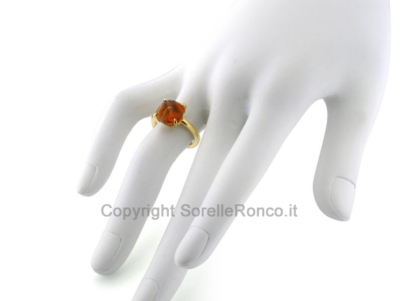 ANELLO ORO GIALLO CON QUARZO CITRINO