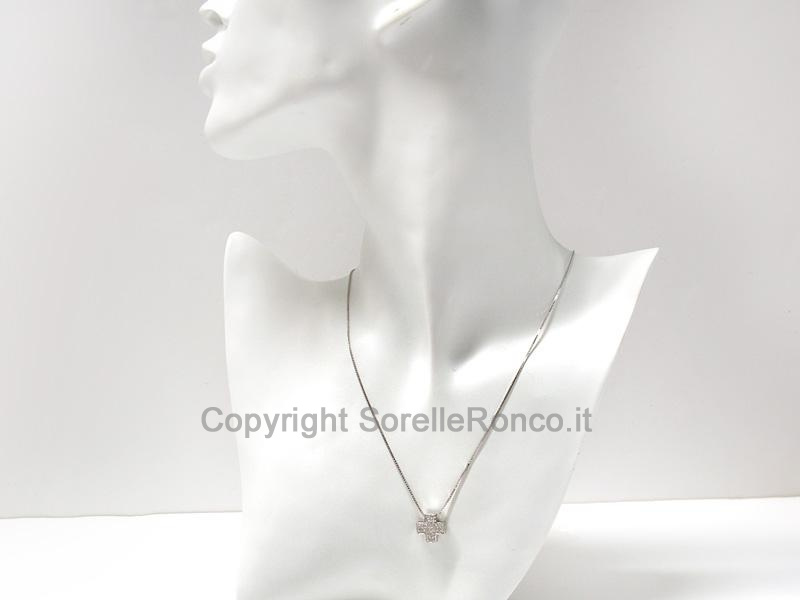 COLLANA CROCE DIAMANTI PAVÉ 0.25 CT