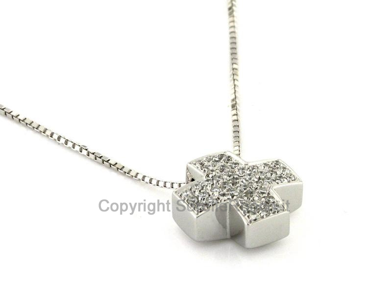 COLLANA CROCE DIAMANTI PAVÉ 0.25 CT